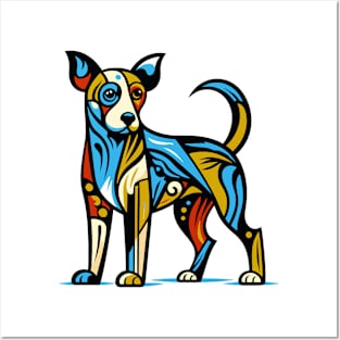 Pop art dog illustration. cubism illustration of a dog Posters and Art